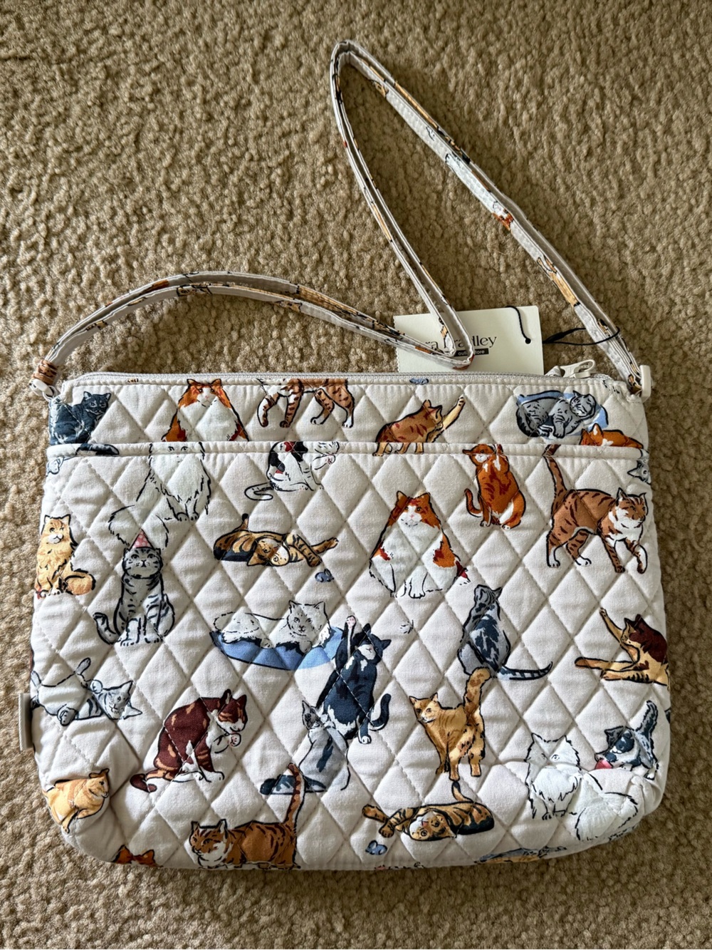 Vera Bradley A Cat's Life Large Hipster Crossbody NWT